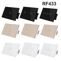 Wholesale Smart Home Control Gang Wall Light Touch Switch Support RF433 Mhz Remote V V No Neutral Single Fire Wire US Standard