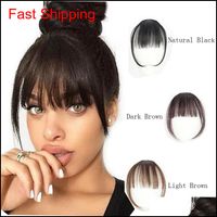 Wholesale 100 Real Human In Clip On Bangs Hand Tied Hair Extension For Women Ykc1C Anw16