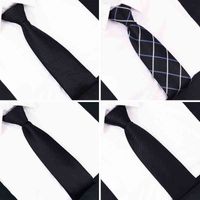Wholesale Neck Ties Black tie formal drs busins profsional Korean men s suit lazy ZIPPER TIE easy to pull