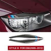 Wholesale Carbon Fiber Headlights Eyebrows Eyelids Car Stickers For BMW E90 series Front Headlamp Eyebrows Accessories