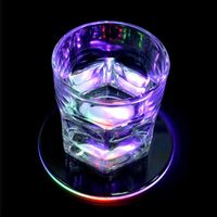 Wholesale Mats Pads Fashion cm LED For Bar Table Decoration Acrylic Cocktail Flash Base Crystal Ultra Thin Light