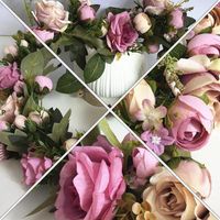 Wholesale Decorative Flowers Wreaths Pc Garland Ornament Colorful Wreath Decor Heart Hanging For Door Wall RRD12737