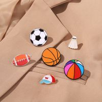 Wholesale European Sports Series Football Basketball Brooches Unisex Rugby Badminton Cap Model Lapel Pins Exercise Party Gift Backpack Clothes Brooch Pin Badge Accessories