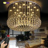 Wholesale Ceiling Lights FUMAT Modern Luxury Minimalist Round Remote Control K9 Crystal Stainess Steel LED Lamp For Dining Room Foyer Kitchen Etc