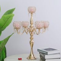 Wholesale Candle Holders Five Crystal Candlestick European Wedding Decoration Home Gifts Handicraft Decorations Holder Christmas Candl