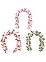 Wholesale Faux Greenery Artificial Red Berry Christmas Garland with Pine Cone Indoor Outdoor Garden Gate Home Decoration KDJK2107