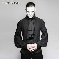 Wholesale rave Men s T Shirts Fashion Punk Gentleman Steampunk with Necktie Gothic Black Top Evening Y752 CI