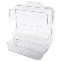 Wholesale Bathroom Storage Organization Acrylic Makeup Organizer Clear Cosmetic Jewelry Box Double Open Cover Women Drawer Desktop Make Up Case