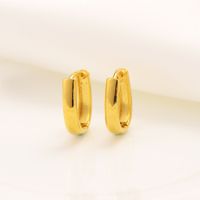 Wholesale Women Jewelry Classic Ear Cuff k Fine Solid Yellow Gold Filled Fashion Hoop Earrings U Circle Coquetas Oro Laminado