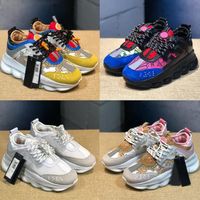 Wholesale 2022 Top quality Italy reflective height chain reaction Casual Shoes sneakers triple black white multi color suede red blue yellow fluo tan men women Trainers