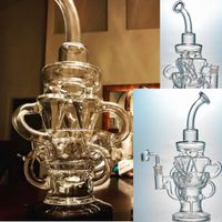 Wholesale Heady Dab Rigs tall Glass Bong Thickness Base Hookahs Vapor Water Pipe Tube Inline Hookah mm Joint