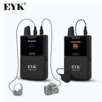 Wholesale EYK EW C100 Camera Lavalier rophone with Monitor Function UHF Wireless Lapel Mic Smartphones DSLR Cameras