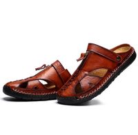 Wholesale Men Sandals Summer Close Toe Beach Clog Flat Outdoor Casual Native Shoes PU Leather Luxury Fashion Flip Flops