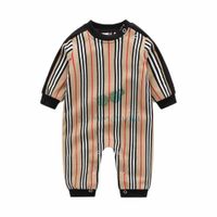 Wholesale Baby kids romper infant boys stripe long sleeve jumpsuits newborn kids cotton designer romper baby boy st climb clothes A6106