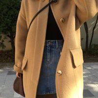 Wholesale Women s Wool Blends Oversize Woolen Coat Fall Winter Korean Casual Loose Straight Ankle Length Khaki Warm Overcoats For Female Topover