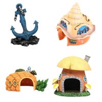 Wholesale Aquarium Resin Decoration Hideouts Cave Betta Fish House Tank Accessories for Hermit Crabs Crayfish Guppy Styles wholesales