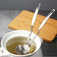 Wholesale Stainless Steel Serving Soup Long Handle Portable Utensil Flatware Spoon Ladle Colander for Cooking Hotpot DWE12160