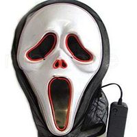 Wholesale LED Luminous Screaming Ghost EL Wired Glowing Skull Mask for Halloween Horror Party Costumes accessories Creative Scary Mask RRA4356