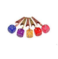 Wholesale Luxury Colorful Portable Dice Shape Cool Smoking Clamp Clip Tobacco Preroll Cigarette Holder Bracket Stand Handpipe Support Clamp NHD11358
