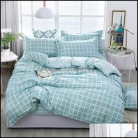 Wholesale Bedding Sets Supplies Home Textiles Garden Textile Size Blue Plaid Summer Bed Linens Duvet Er Set Pastoral Sheet Ab Side Er1 Drop
