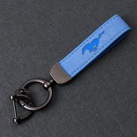 Wholesale Keychains High End Fashion Metal Leather Car Logo Keychain s Shop Business Gift Custom Auto Key Accessories For Ford Mustang GT