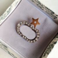 Wholesale Fashion Star Shape Letter Brooch with Diamonds for Woamn High Quality Brass Silver Pin Supply Nrj