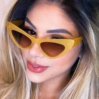 Wholesale Sunglasses Brands Orange Cat Eye Women Jelly Frame Designer Shades UV Protective Elegant Female Sexy Sun Glasses