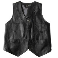 Wholesale sheep skin single waistcoat of old spring and autumn fur male leather large size vest