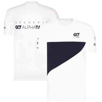 Wholesale Scuderia Alpha Tauri Team Navy Blue Short Sleeve Kakuta Yuyi Gasley F1 Formula One T shirt Men and Women White Simple Style