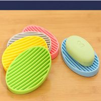 Wholesale Soap Dishes Dish Box Silicone Bath Shower Holder Container Case Travel Simple Cleaning Home Organizer