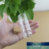 Wholesale 24PCS mm ml Mini Glass Bottles Storage tiny Jar for Spice Corks spicy Bottle Candy Containers Vials With Cork Stopper
