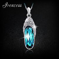 Wholesale 2021 New Austrian Crystal Necklaces Pendants For Women Bijoux Rhinestones Choker Necklace Gift India Fashion Jewelry