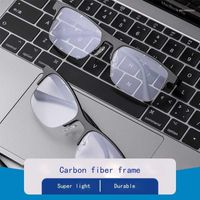 Wholesale Carbon Fiber Half frame Blue Light Glasses Women High end Luxury Stainless Steel Anti radiation Male Ultra light Eyeglasses1