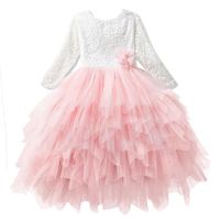 Wholesale Girl s Dresses Flower Girl Summer Pink Cake Dress For Children Toddler Kids Wedding Tutu V back Design Baby Party Frocks T