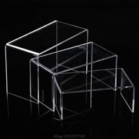 Wholesale 3Pc Acryl Shoes Cups Display Holder Transparent Risers Showcase for Retail Stand Cupcake Dessert Rack D10 Dropship J0623