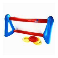 Wholesale Pool Accessories Inflatable Float Set Swimming Entertainment Large Water Volleyball Net Frame Football Goal With Discs Ball