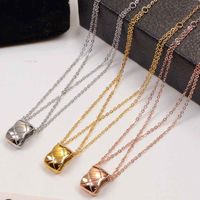 Wholesale 2021 Gold Silver Rose Colors Women Necklaces Fashion Jewelry Top Quality Diamond Check Necklace Fashionable Titanium Steel Short Chain