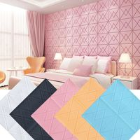 Wholesale Wall Stickers D Sticker Rhombus Soft Bedroom Decoration Waterproof Self Adhesive Wallpaper For Living Room Kitchen TV Backdrop