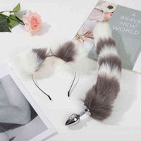 Wholesale NXY Sex Anal toys Toys Fox Tail Butt Plug Set With Hairpin Kit Butplug Prostate Massager BDSM Couples Cosplay