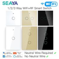 Wholesale Smart Home Control SEAYA EU US WiFi Light Touch Switch No Neutral Wire Required Life Tuya APP Alexa Google Compatible