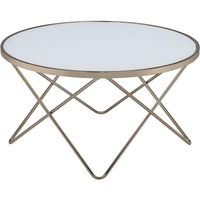 Wholesale US Stock Living Room Furniture ACME Valora Coffee Table in Champagne Frosted Glass a14