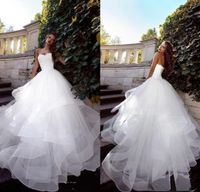 Wholesale 2022 Strapless Vestido De Novia White Wedding Dresses Ruched Tulle Sweep Train Corset Back Simple Elegant Custom Made Bridal Gowns BA9911