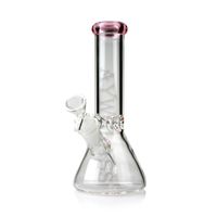 Wholesale 8 inches hookah glass smoking KT bong beaker bottom clear small water pipe colorful mouth price mm female joint and bowl