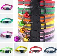 Wholesale Safety Breakaway Pet Dog Collars Colors Reflective Nylon Pet Puppy Small Dogs Kitten Cats Safety Collar with Colorful Bell ZC487