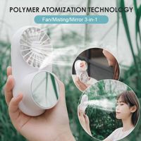 Wholesale Mirrors Portable Cooling Fan With Makeup Mirror Water Spray Misting Neck Hanging Handheld Air Conditioner Outdoor Decorative