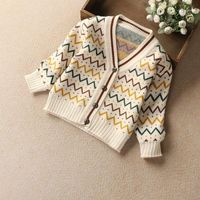 Wholesale Pullover Everweekend Sweet Baby Girls Knitted Sweater Cardigans Stripes Candy Beige Orange Color Cute Spring Autumn Jacket Outwears1