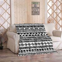 Wholesale Kuidf Boho Throw Blanket Black White Color Tribal Flannel Bedding Blankets Luxury Oversized for Couch Bed or Sofa x220cm