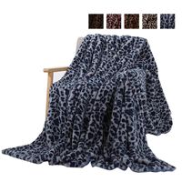 Wholesale Blankets Elegant Leopard Design Fuzzy Blanket Sheets Super Soft Rabbit Fur Crystal Short Plush Bedding Sofa Cover WLL407