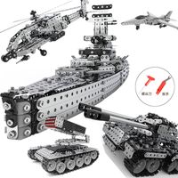 Wholesale High quality Children s puzzle assembly building block iron piece toy boy adult difficult aircraft model tank warshipgifts