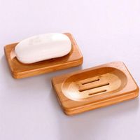 Wholesale Soap Dishes Natural Bamboo Wood Case Dish Storage Holder Bath Shower Plate Bathroom Lift And Saver